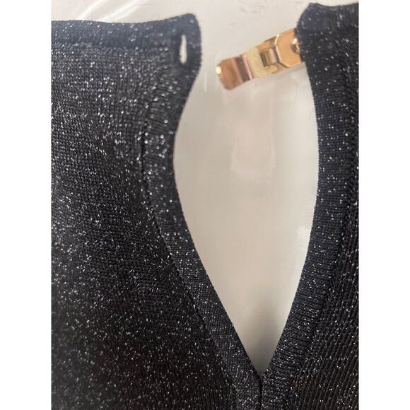 Premise Black Dolman Sleeve Top with Silver Shimmer Size M - Picture 5 of 9